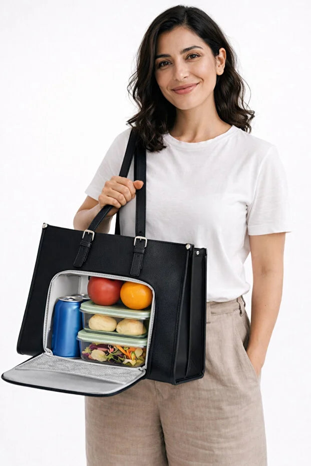Termal Bölmeli Lunch Bag Kadın Omuz Çantası – Ofis İçin Yiyecek İçecek Taşıma Çantası